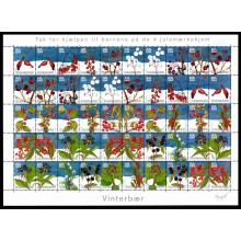 2004 - Danmark - Julemærker -  Ufoldet helark - 2-sidet takket - Vinterbær.